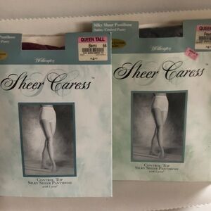Que Sheer Caress Control Top Pantyhose in Berry
